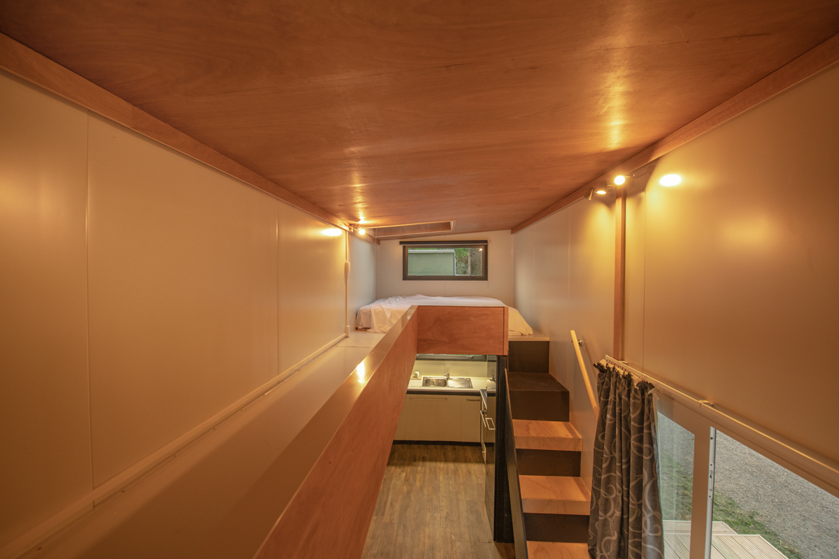 Bungalow my tinyhome interior of upstairs bedroom loft area